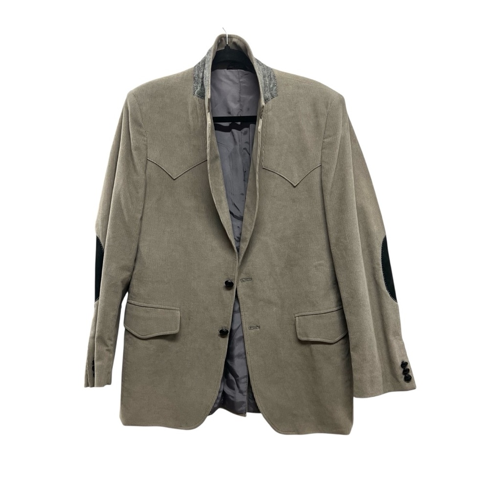 Brad Whitney Vintage Western Blazer Grey Corduroy Cotton Grandpa Sleeve 38R